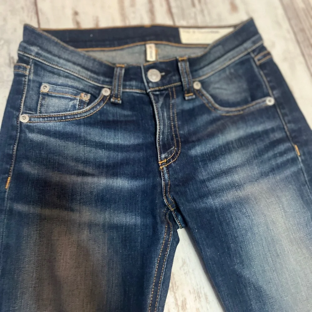 Rag & Bone Zipper Capri Skinny Jeans Distressed Ankle Zip Size 24 NWOT - Picture 4 of 16